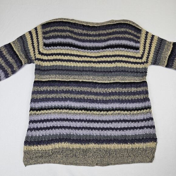 Y2K Sigrid Olsen Silk Mohair Women Cardigan Sweater Handknit Crochet Cabincore M - Picture 5 of 12